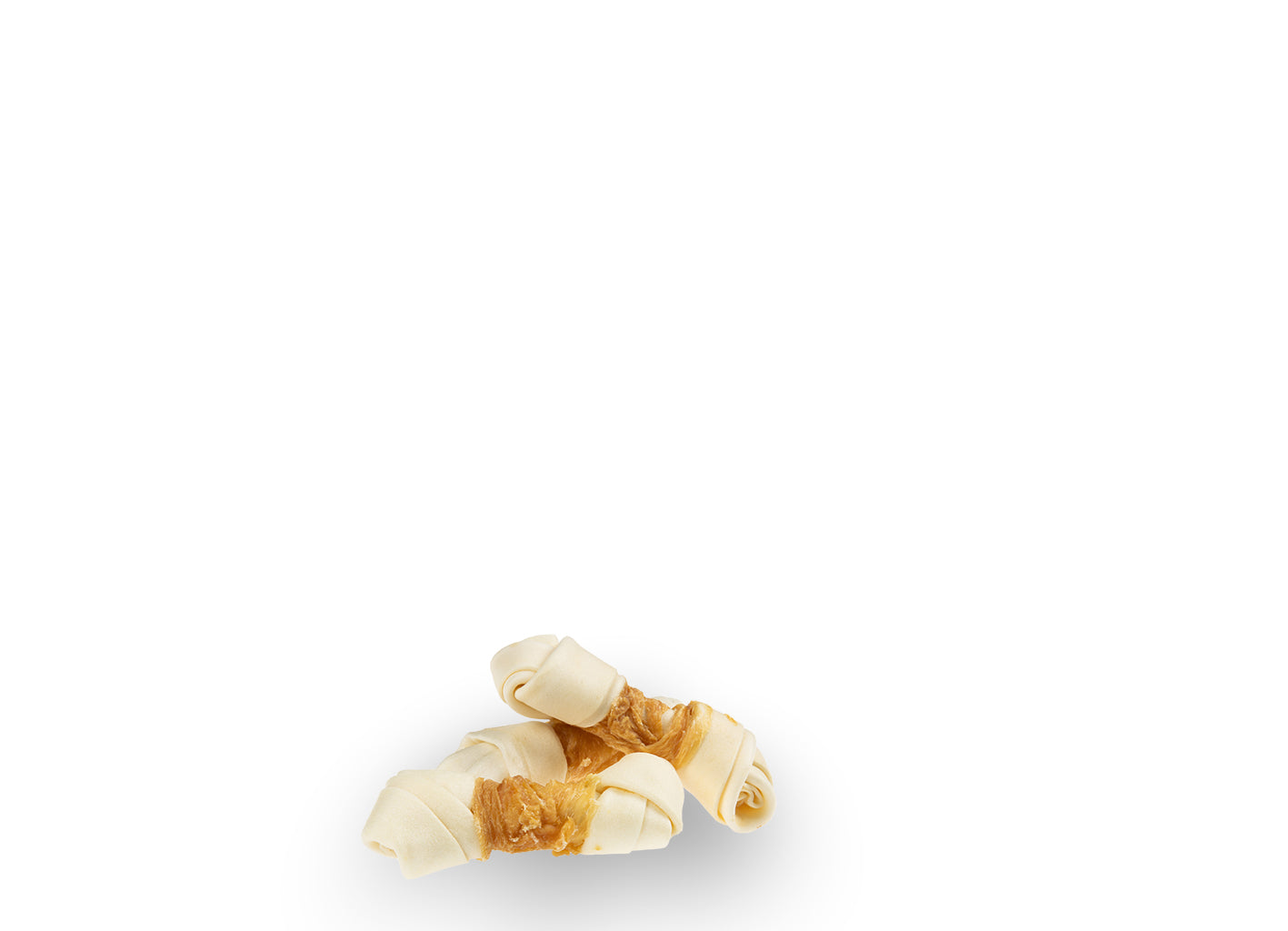 White Knotted Bone with Chicken 10 cm - 11 cm