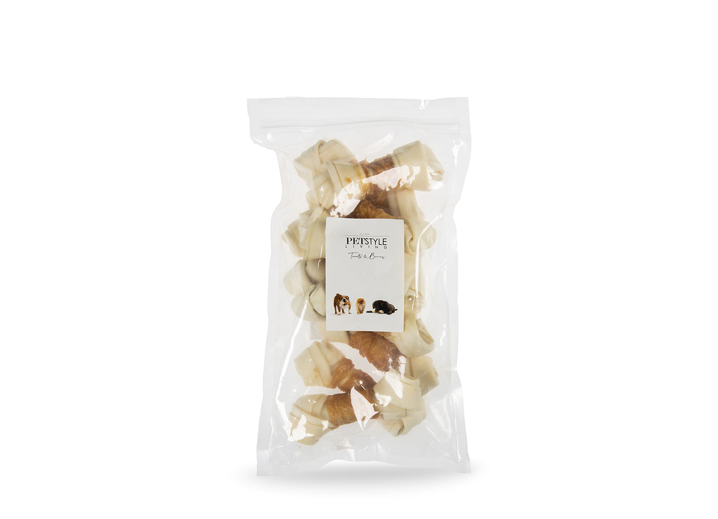 White Knotted Bone with Chicken 12.5 cm - 13.5 cm