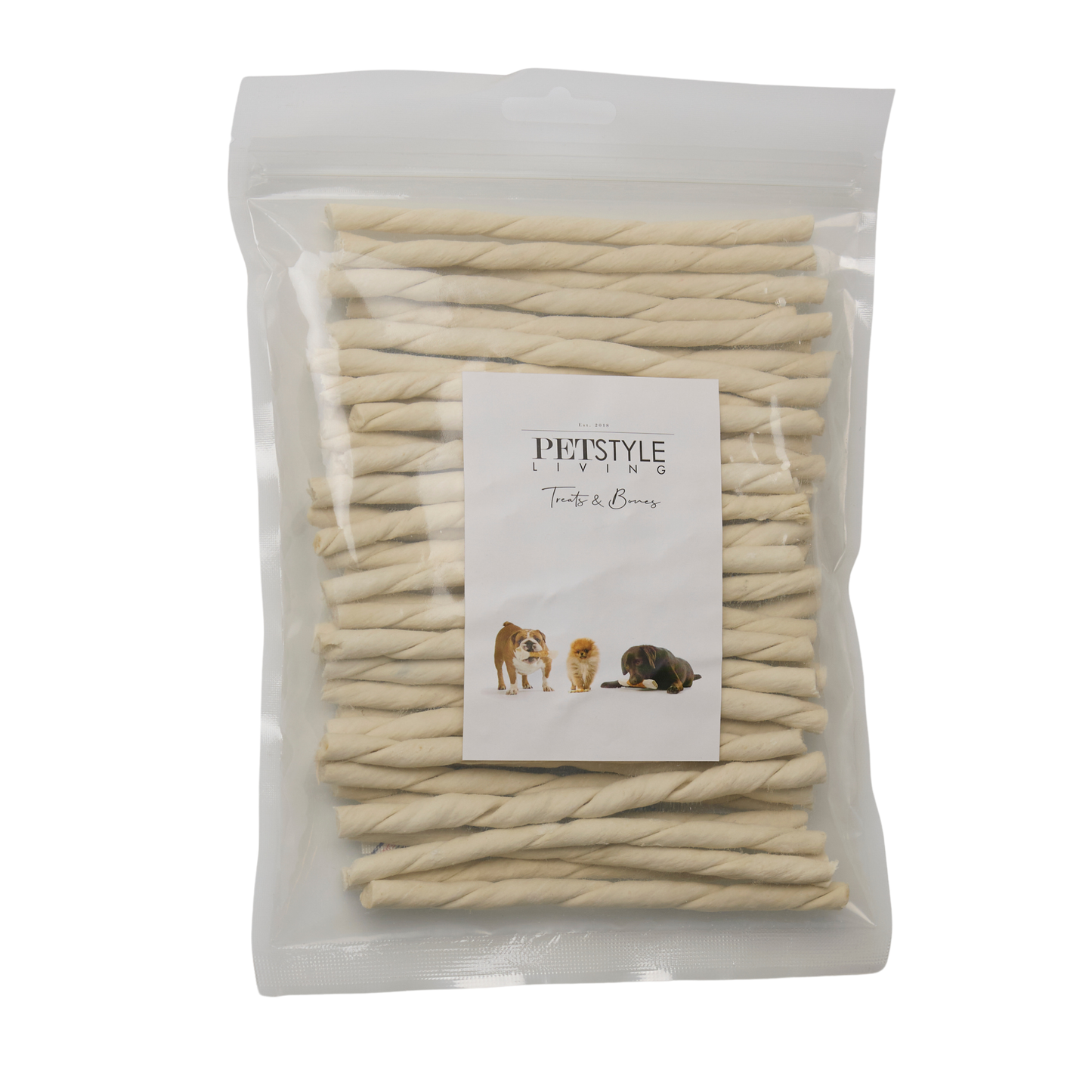 Twisted collagen sticks, 50 pcs, 12,5 cm