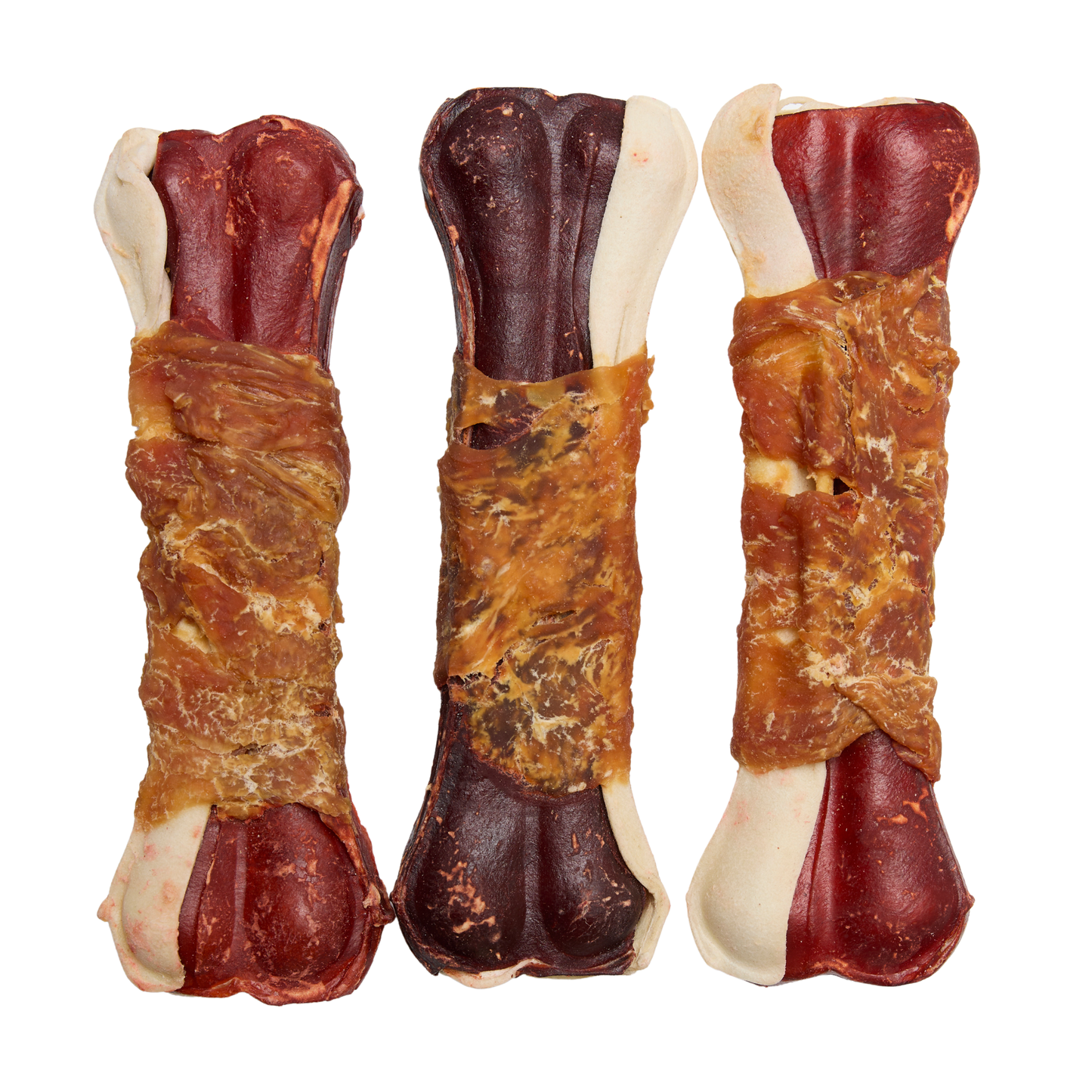 Multicolored pressed bone with chicken and beef, 6 pcs, 16 cm