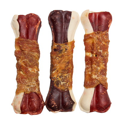 Multicolored pressed bone with chicken and beef, 6 pcs, 16 cm