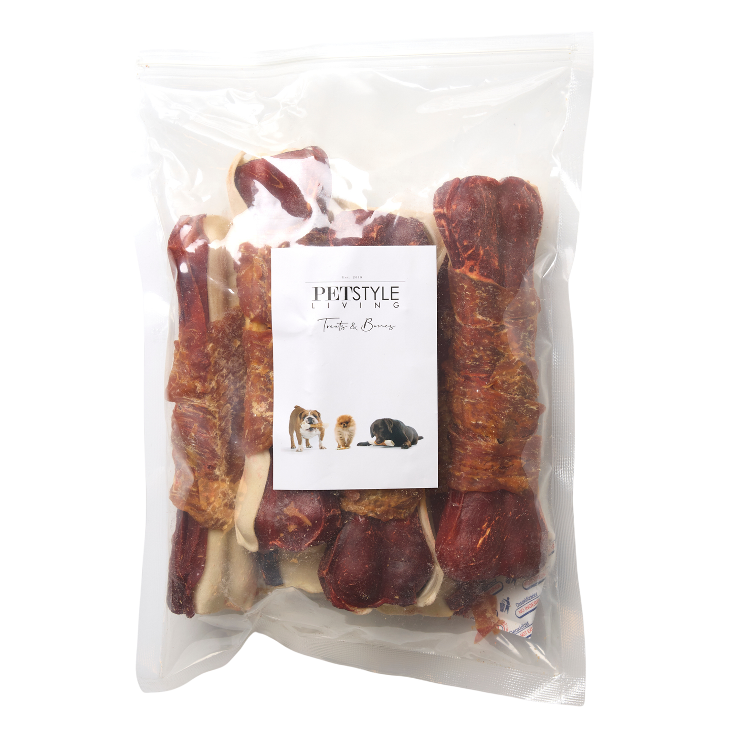 Multicolored pressed bone with chicken and beef, 6 pcs, 16 cm