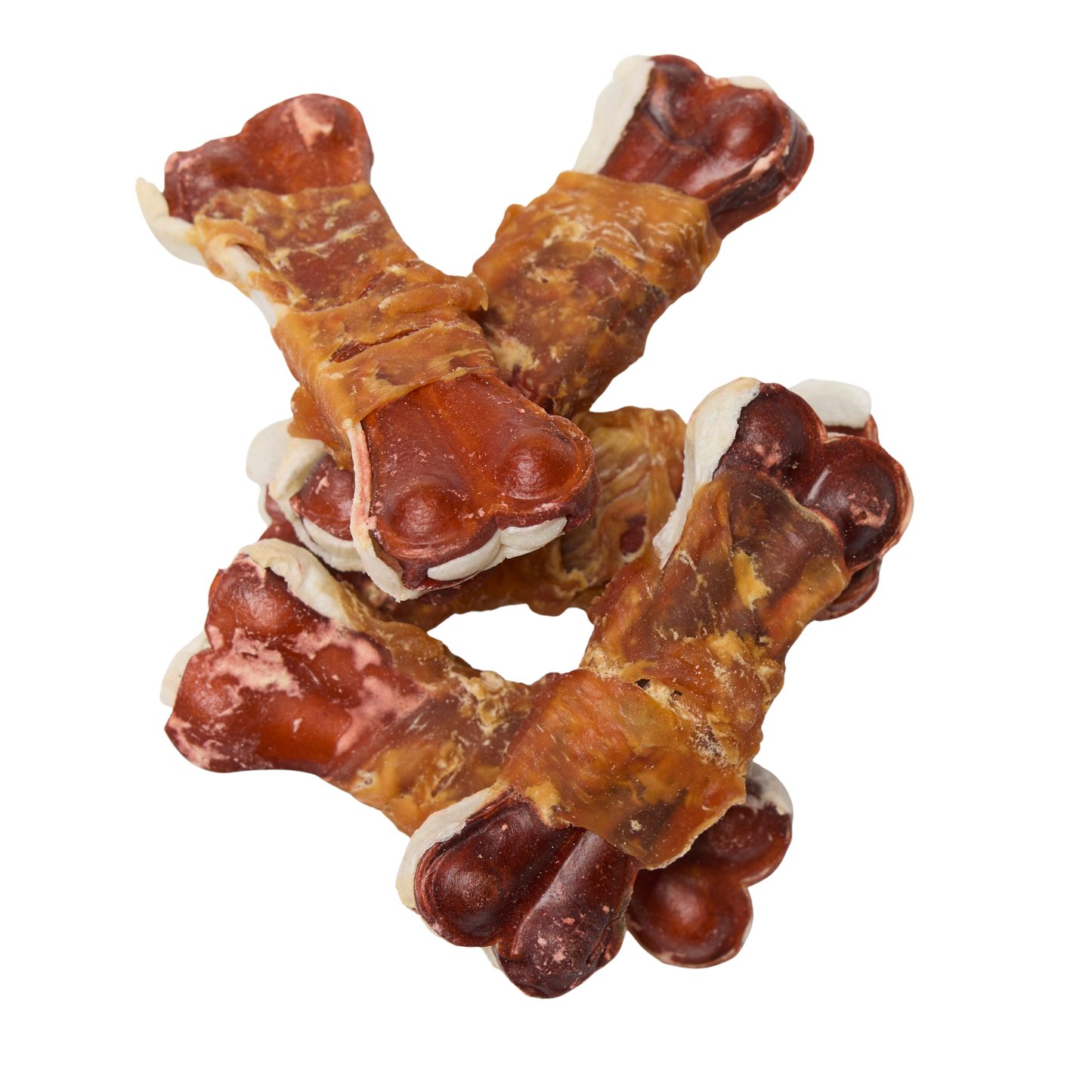 Multicolored pressed bone with chicken and beef, 20 pcs, 7,5 cm