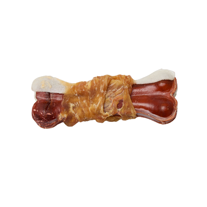 Multicolored pressed bone with chicken and beef, 20 pcs, 7,5 cm